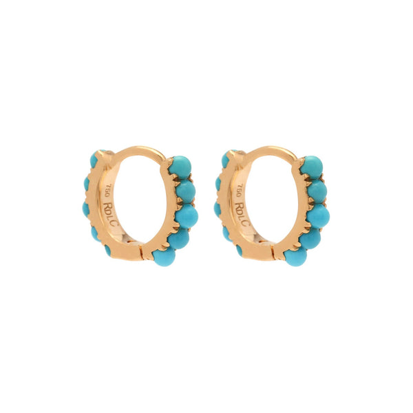 rosa de la cruz TURQUOISE MINI HOOPS