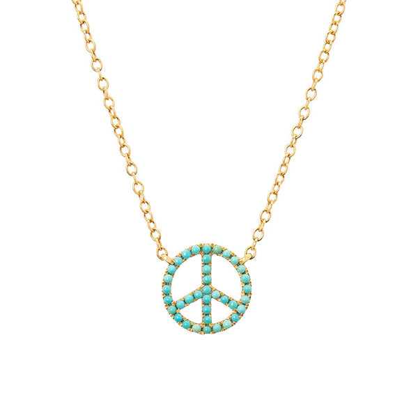 rosa de la cruz TURQUOISE PEACE CHARM NECKLACE
