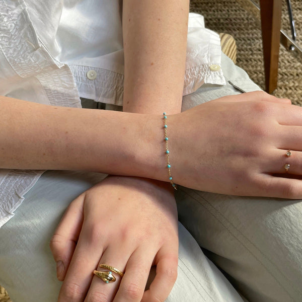 Rosa De La Cruz TURQUOISE SNAKE RING