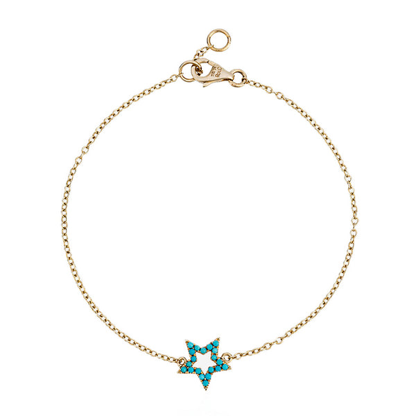 rosa de la cruz TURQUOISE STAR CHARM BRACELET