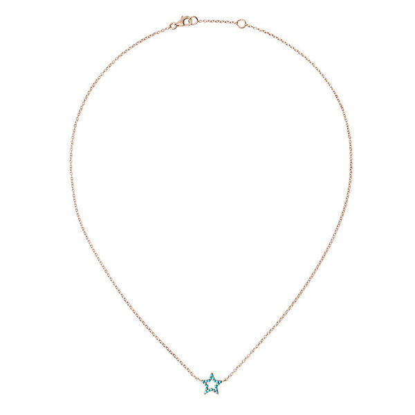 Rosa De La Cruz TURQUOISE STAR CHARM NECKLACE
