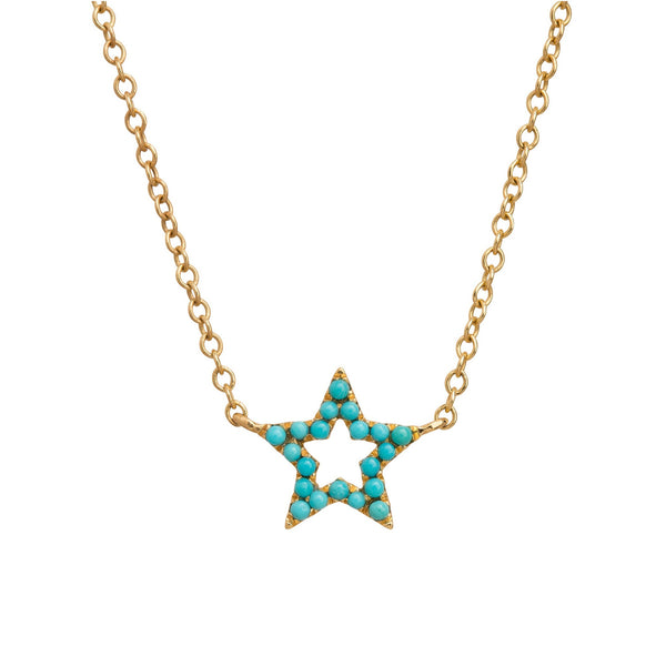 rosa de la cruz TURQUOISE STAR CHARM NECKLACE