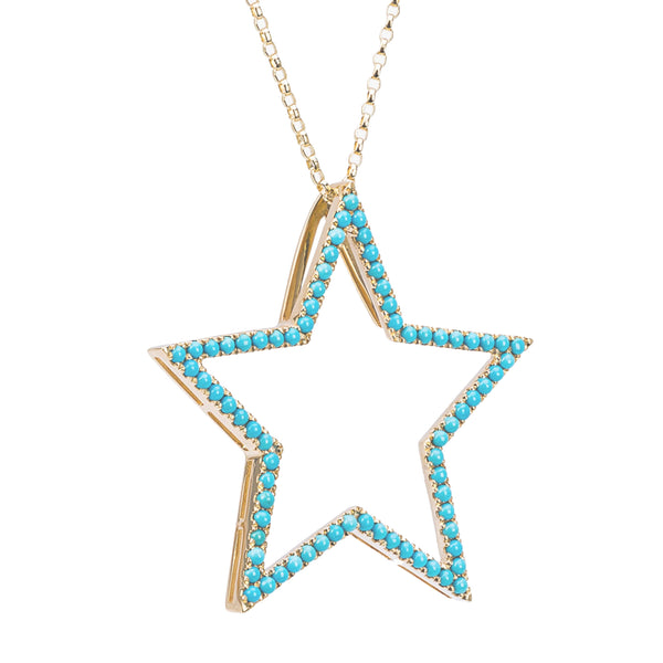 rosa de la cruz TURQUOISE STAR PENDANT - 40MM