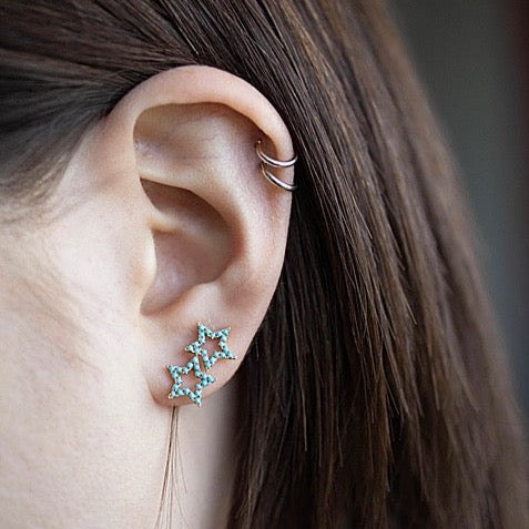 Rosa De La Cruz TURQUOISE STAR STUDS