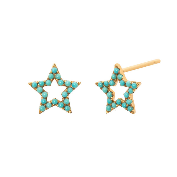 rosa de la cruz TURQUOISE STAR STUDS