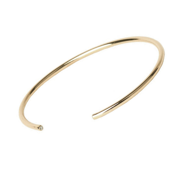 rosa de la cruz TWO DIAMOND GOLD BANGLE