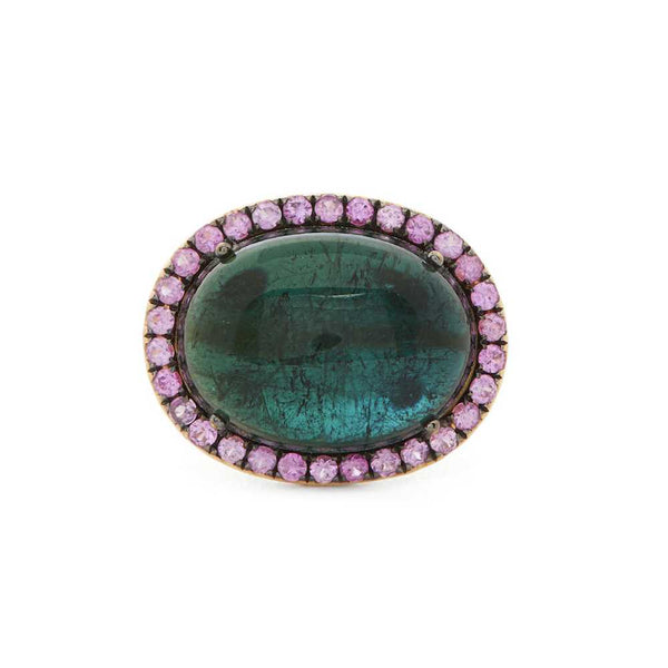 rosa de la cruz TOURMALINE AND PINK SAPPHIRE GEM RING