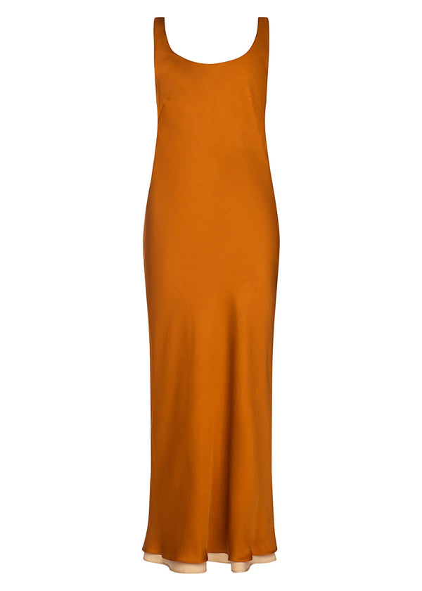 roses are red Charlotte Reversible dress - CHOCOLAT vs GOLDEN BEIGE