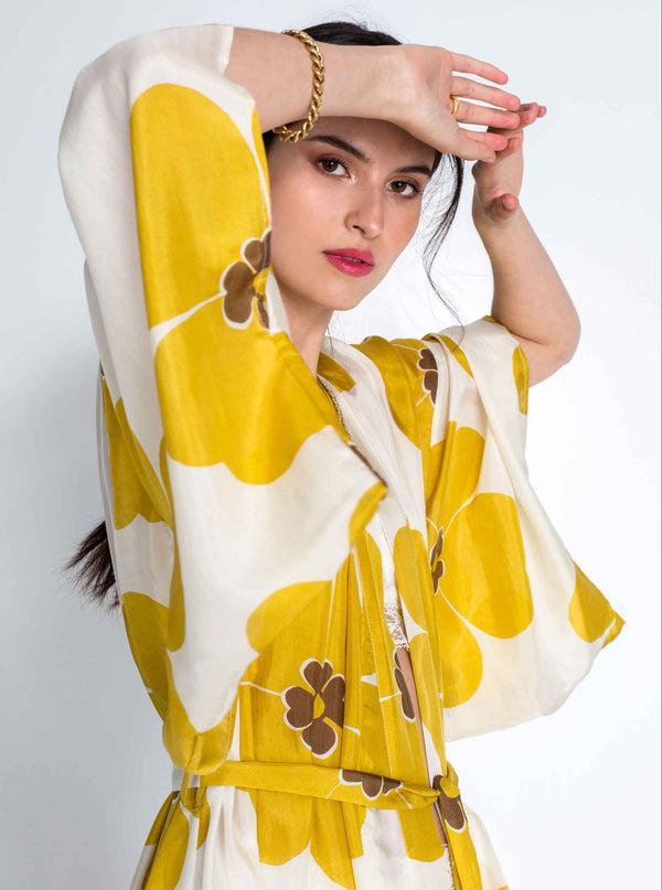 Roses Are Red AIKO SILK KIMONO - FLORAL