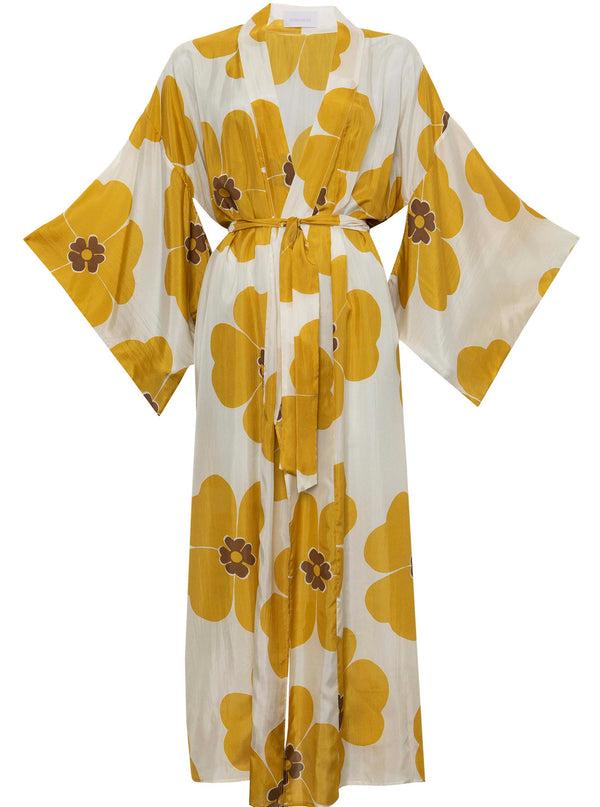 roses are red AIKO SILK KIMONO - FLORAL