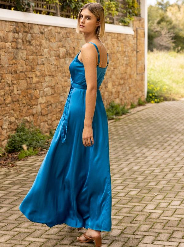 Roses Are Red ALOISE WRAPDRESS - OCEAN BLUE
