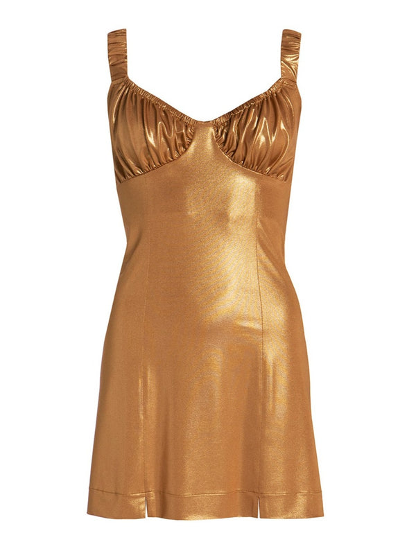 roses are red CALI MINI DRESS - GOLD