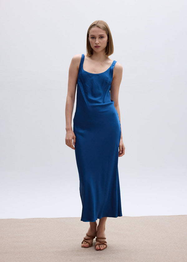 roses are red Charlotte Reversible dress - BLUE