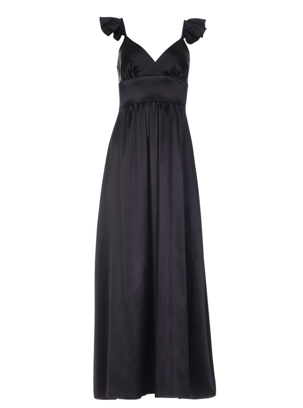 roses are red CHLOE SILK DRESS - BLACK