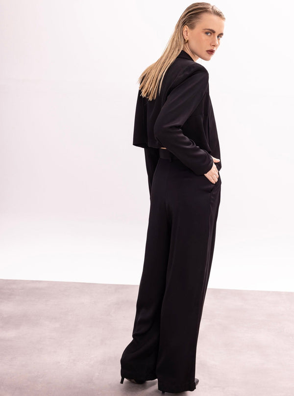 Roses Are Red CROPPED BLAZER - BLACK