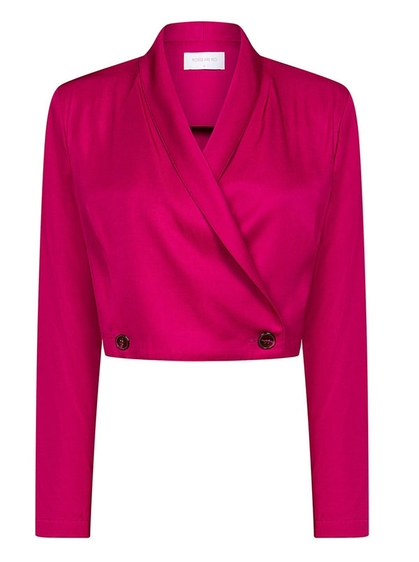 roses are red CROPPED BLAZER - MAGENTA