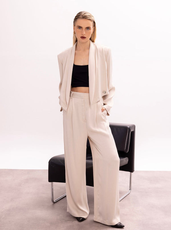 Roses Are Red CROPPED BLAZER - VANILLA