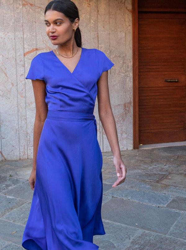 Roses Are Red DORIS MIDI WRAPDRESS - BLUE