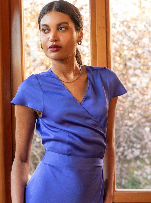 Roses Are Red DORIS MIDI WRAPDRESS - BLUE