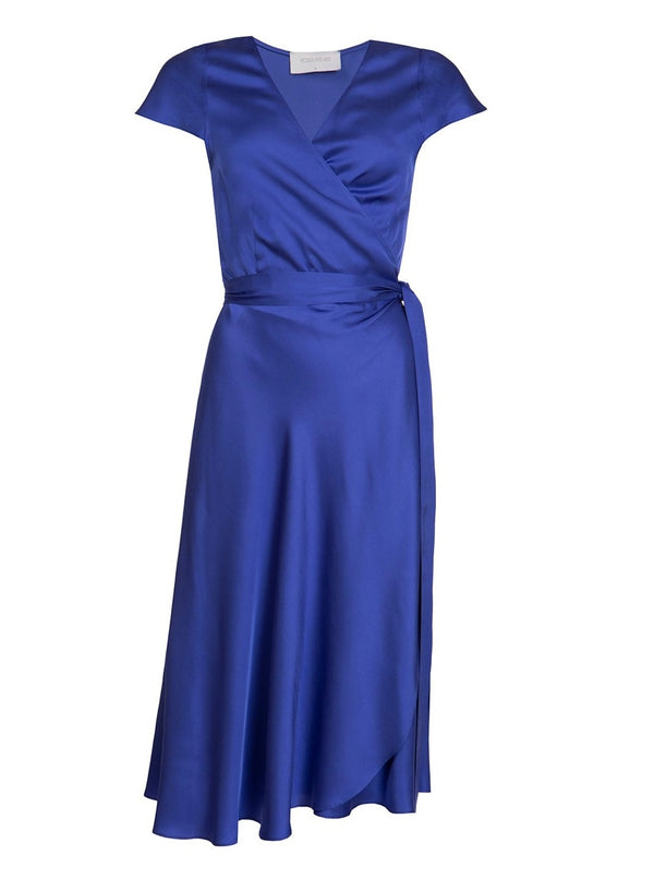 roses are red DORIS MIDI WRAPDRESS - BLUE
