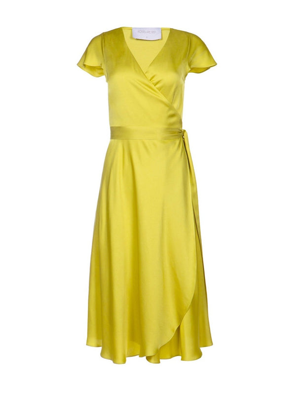 Roses Are Red DORIS MIDI WRAPDRESS - LIME