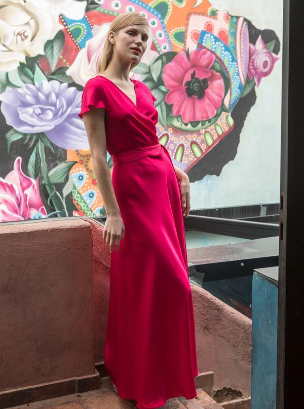 Roses Are Red DORIS WRAPDRESS - FUCHSIA