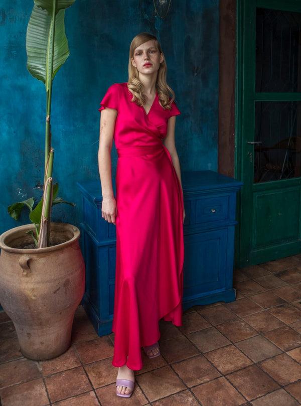 Roses Are Red DORIS WRAPDRESS - FUCHSIA