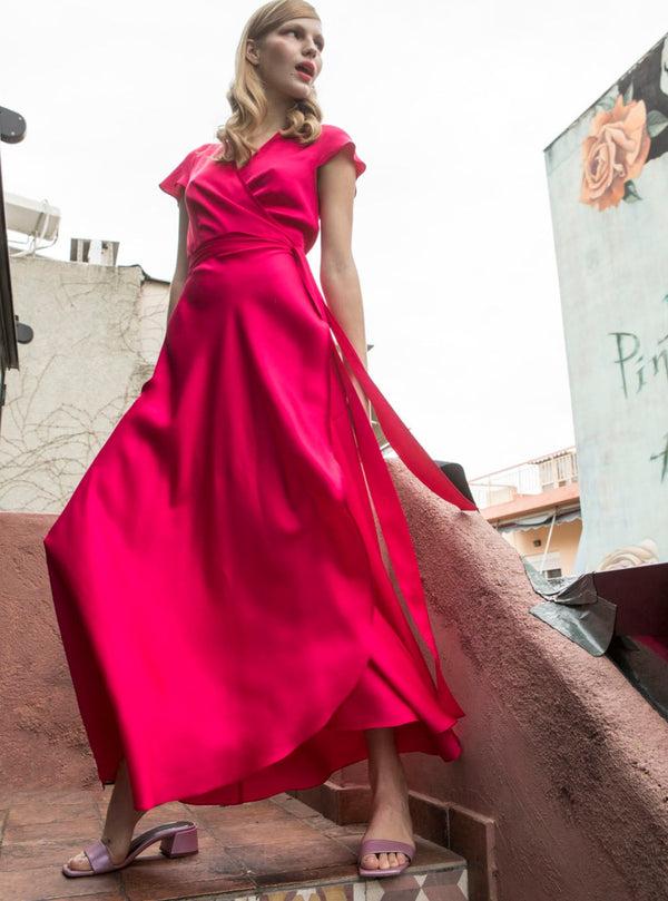 Roses Are Red DORIS WRAPDRESS - FUCHSIA