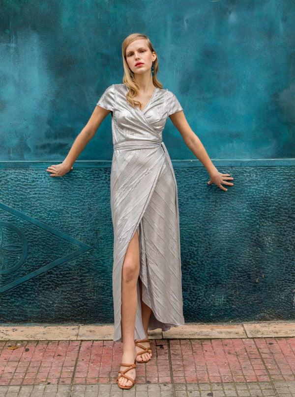 Roses Are Red DORIS WRAPDRESS - SILVER