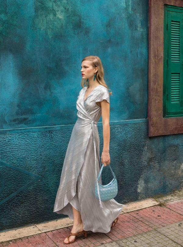 Roses Are Red DORIS WRAPDRESS - SILVER