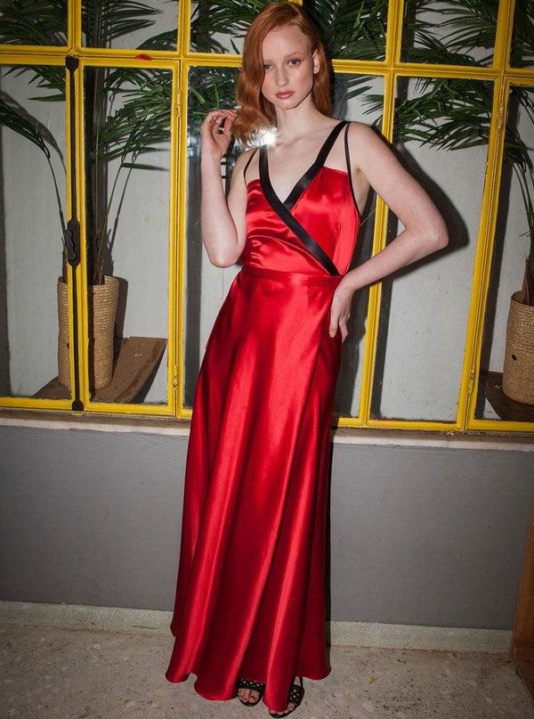 Roses Are Red DORY SILK DRESS - RED