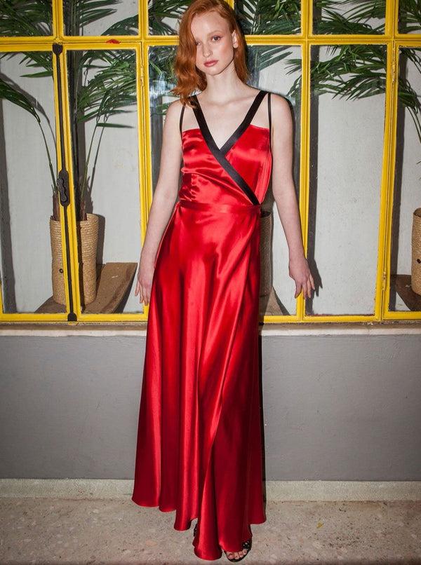 Roses Are Red DORY SILK DRESS - RED