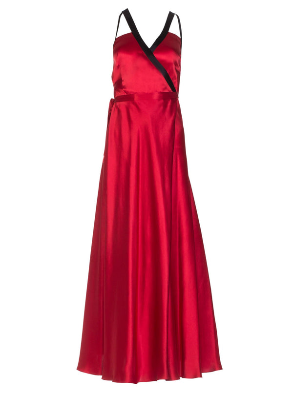 roses are red DORY SILK DRESS - RED