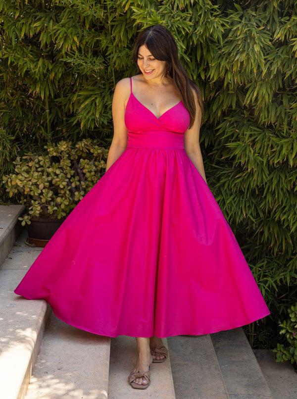 Roses Are Red EDEN DRESS - FUCHSIA COTTON