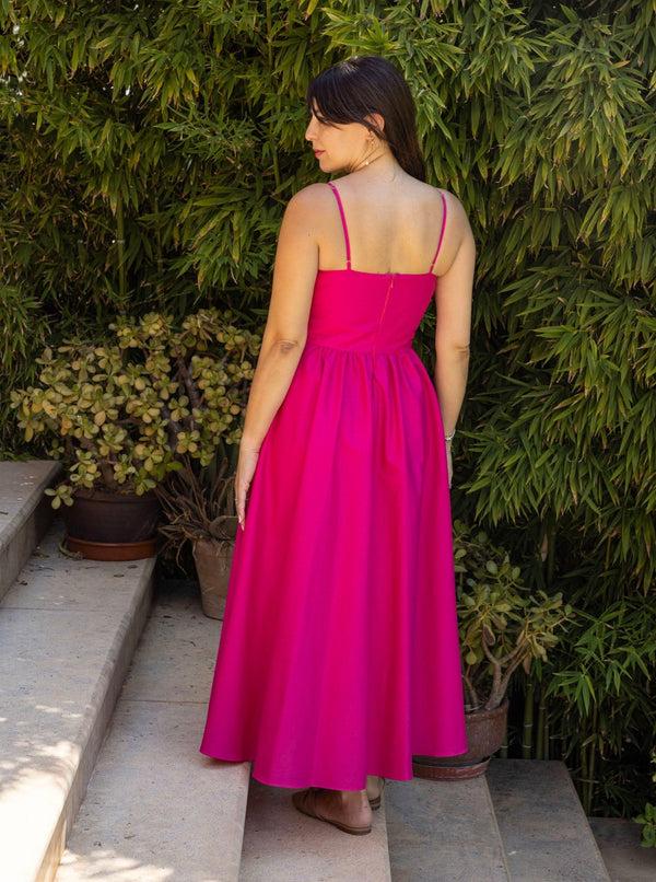 Roses Are Red EDEN DRESS - FUCHSIA COTTON