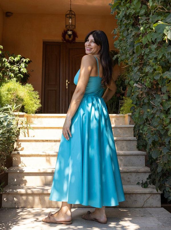 Roses Are Red EDEN DRESS - TURQUOISE COTTON