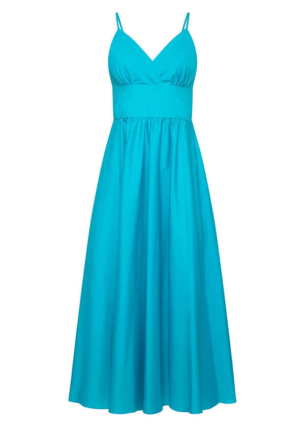 roses are red EDEN DRESS - TURQUOISE COTTON