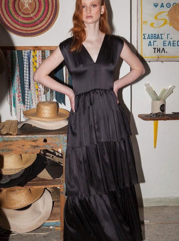 Roses Are Red ELLA SILK DRESS - BLACK