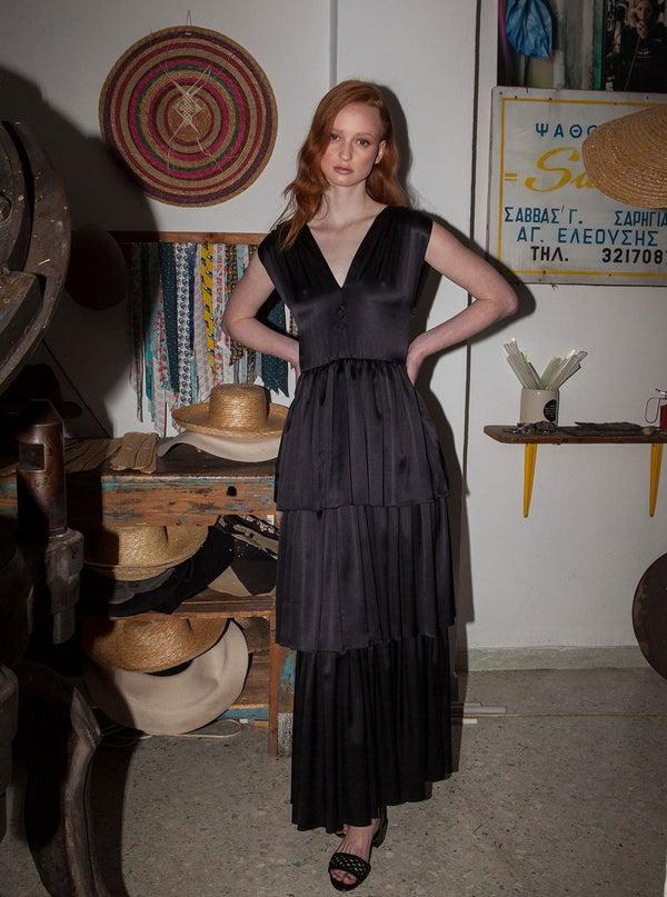 Roses Are Red ELLA SILK DRESS - BLACK