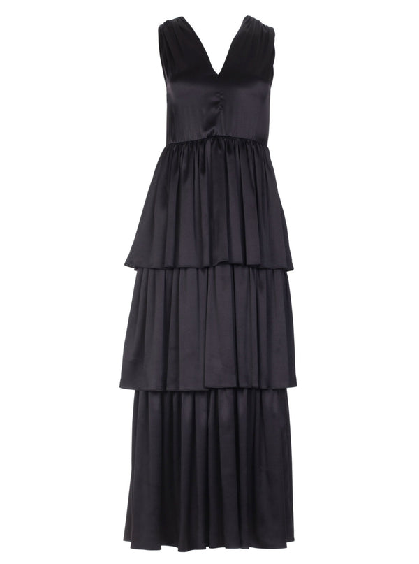 roses are red ELLA SILK DRESS - BLACK