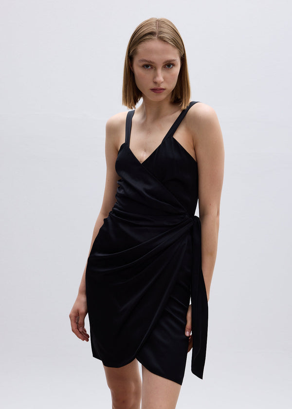 roses are red LEA DRESS - BLACK