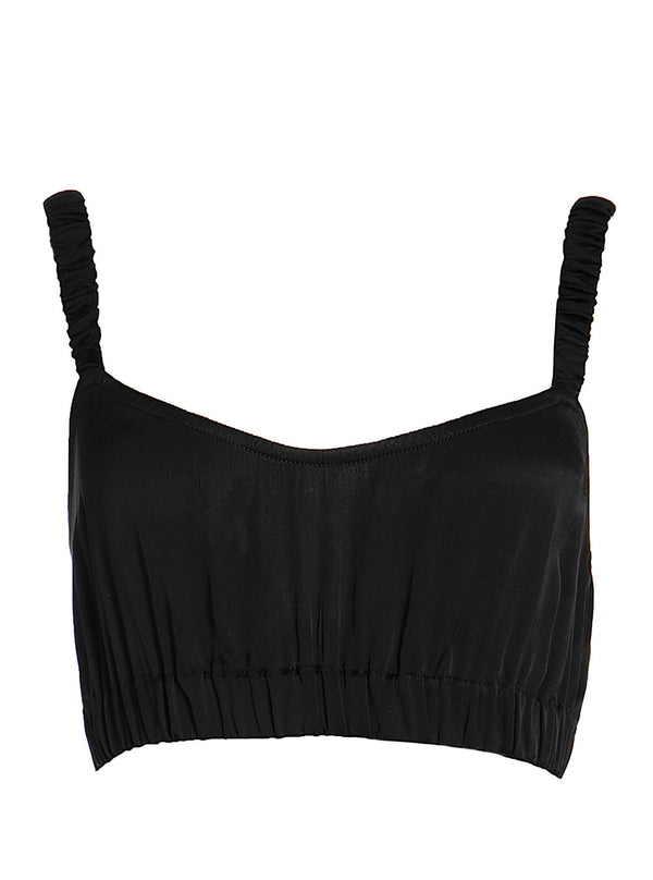 roses are red SUNDAYS CROP TOP - BLACK