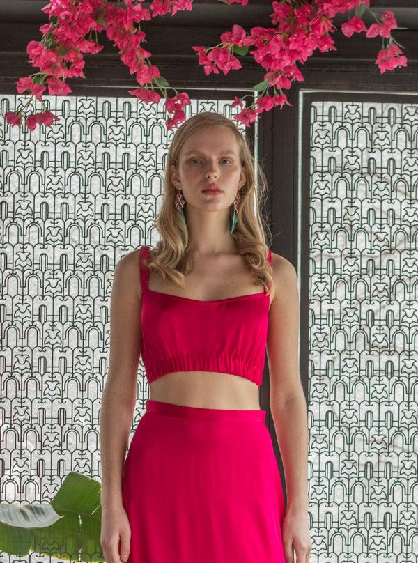 Roses Are Red SUNDAYS CROP TOP - FUCHSIA