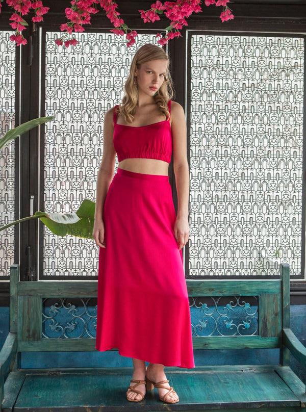 Roses Are Red SUNDAYS CROP TOP - FUCHSIA