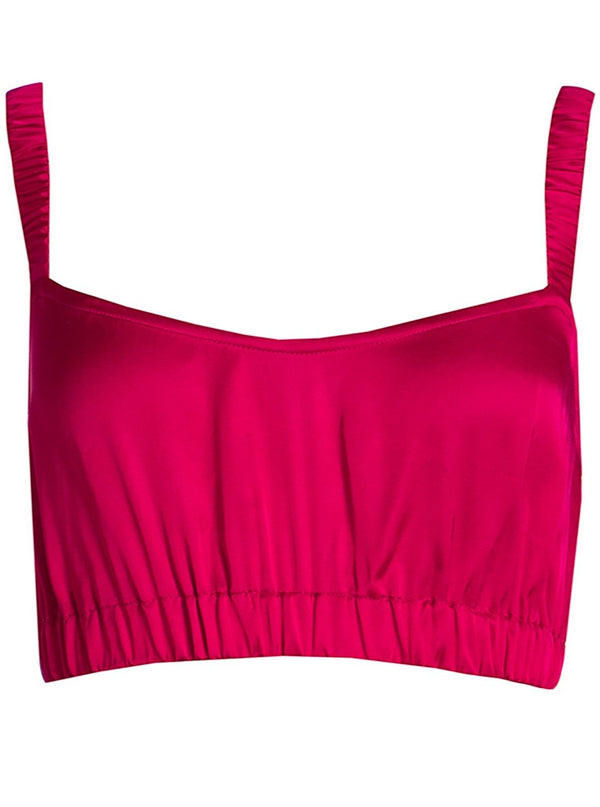 roses are red SUNDAYS CROP TOP - FUCHSIA