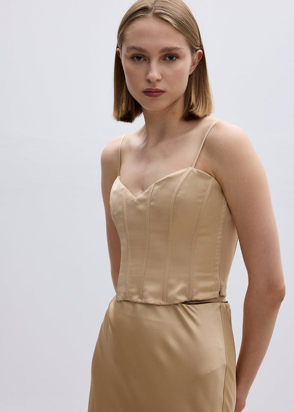 roses are red THE CORSET TOP - GOLDEN BEIGE