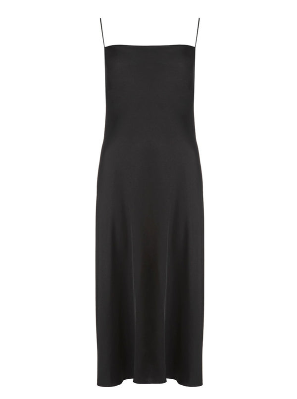 roses are red THE MIDI SLIPDRESS - BLACK