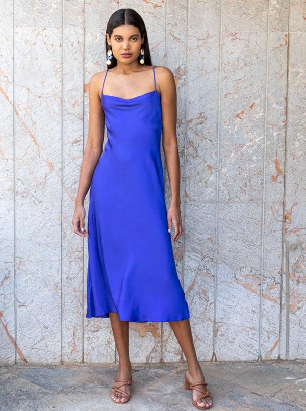 Roses Are Red THE MIDI SLIPDRESS - BLUE