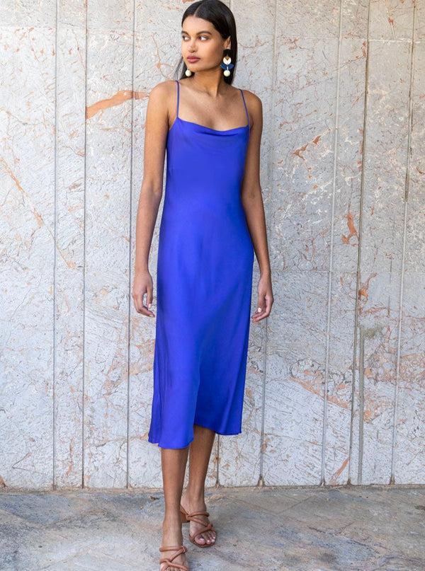 Roses Are Red THE MIDI SLIPDRESS - BLUE