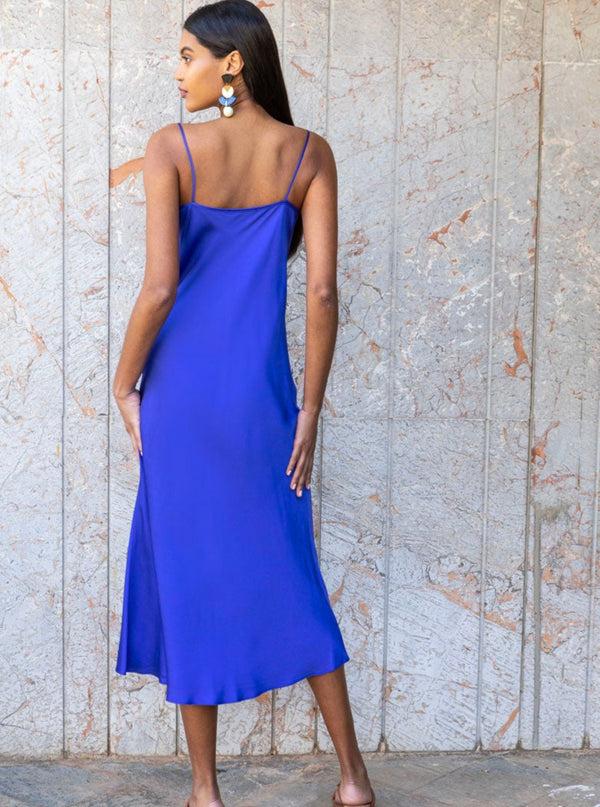 Roses Are Red THE MIDI SLIPDRESS - BLUE